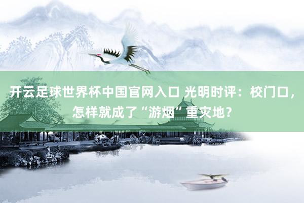 開云足球世界杯中國官網(wǎng)入口 光明時評:校門口,怎樣就成了“游煙”重災(zāi)地?