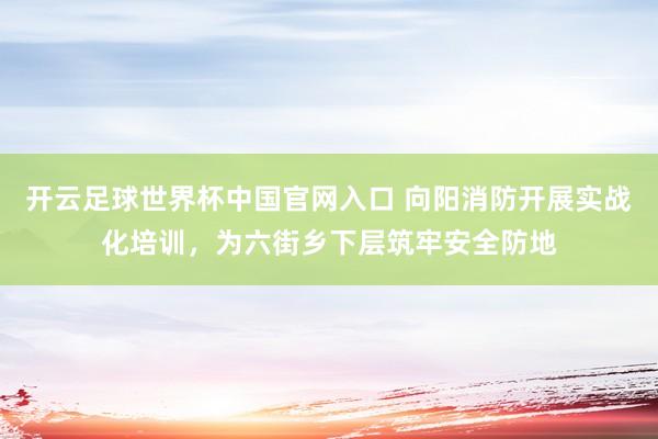 開云足球世界杯中國官網入口 向陽消防開展實戰化培訓，為六街鄉下層筑牢安全防地